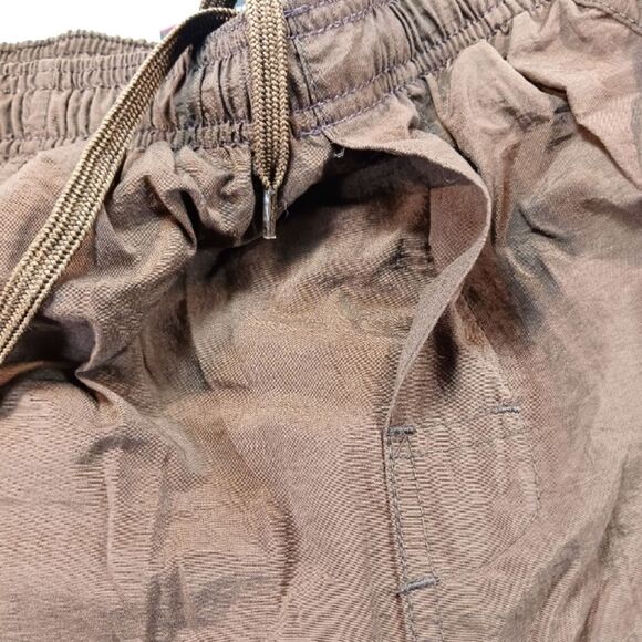 Triangle Swim Trunk Men's L. Nylon Lined 3 Pocket Faux Front Drawstring Brown... - Picture 7 of 13